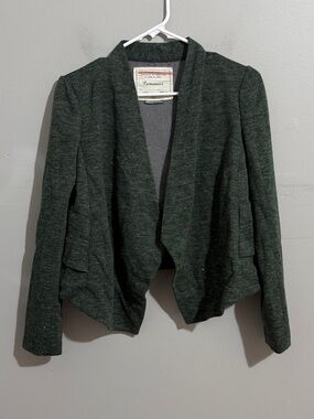 Cartonnier Anthropologie Blazer Womens XS Heathered Knit Open Front Jacket